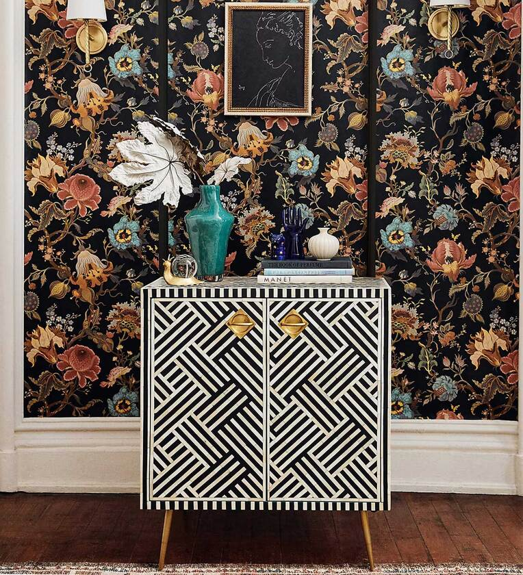 Inlay Storage Cabinet-Chevron