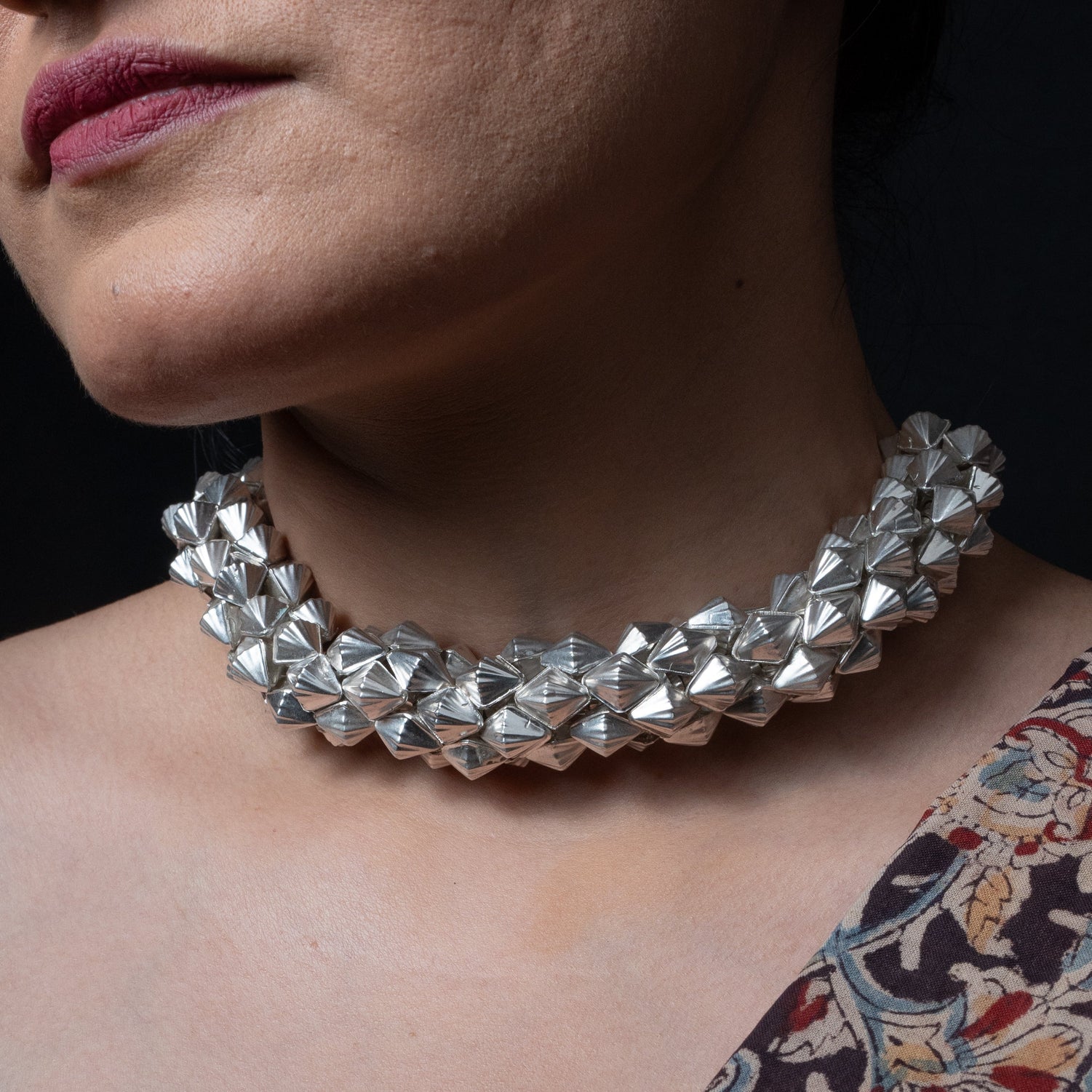 Chir Guluband Silver Choker Necklace