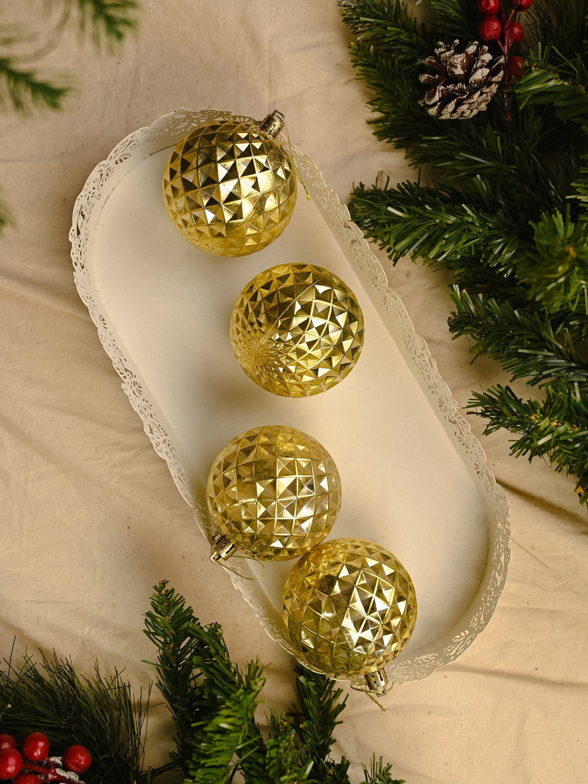 Christmas Ball Gold Pack Of 4