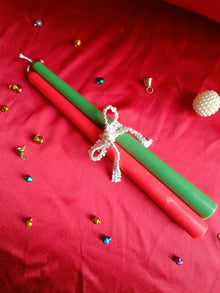 Christmas Taper Candles Red & Green