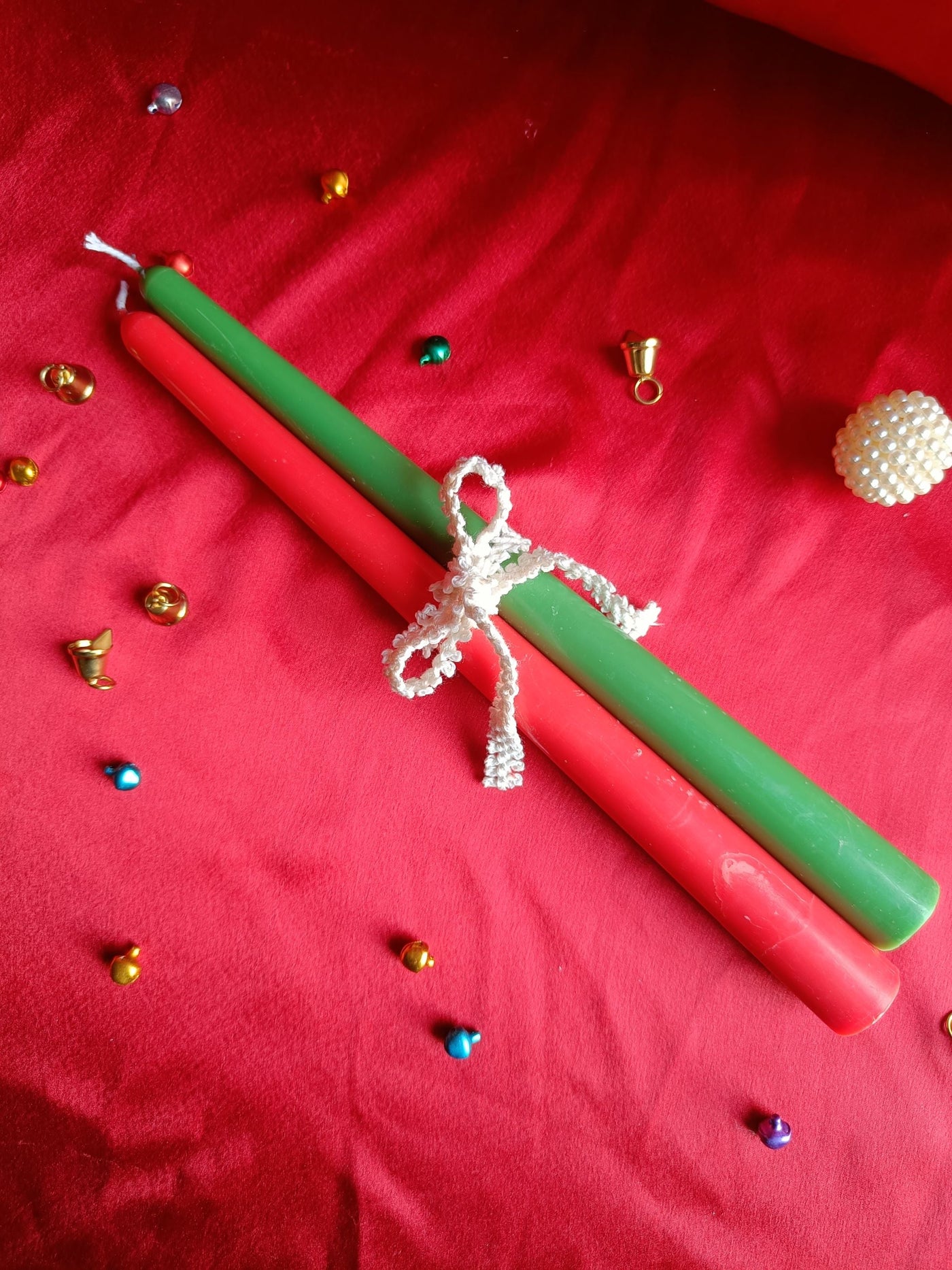 Christmas Taper Candles Red & Green