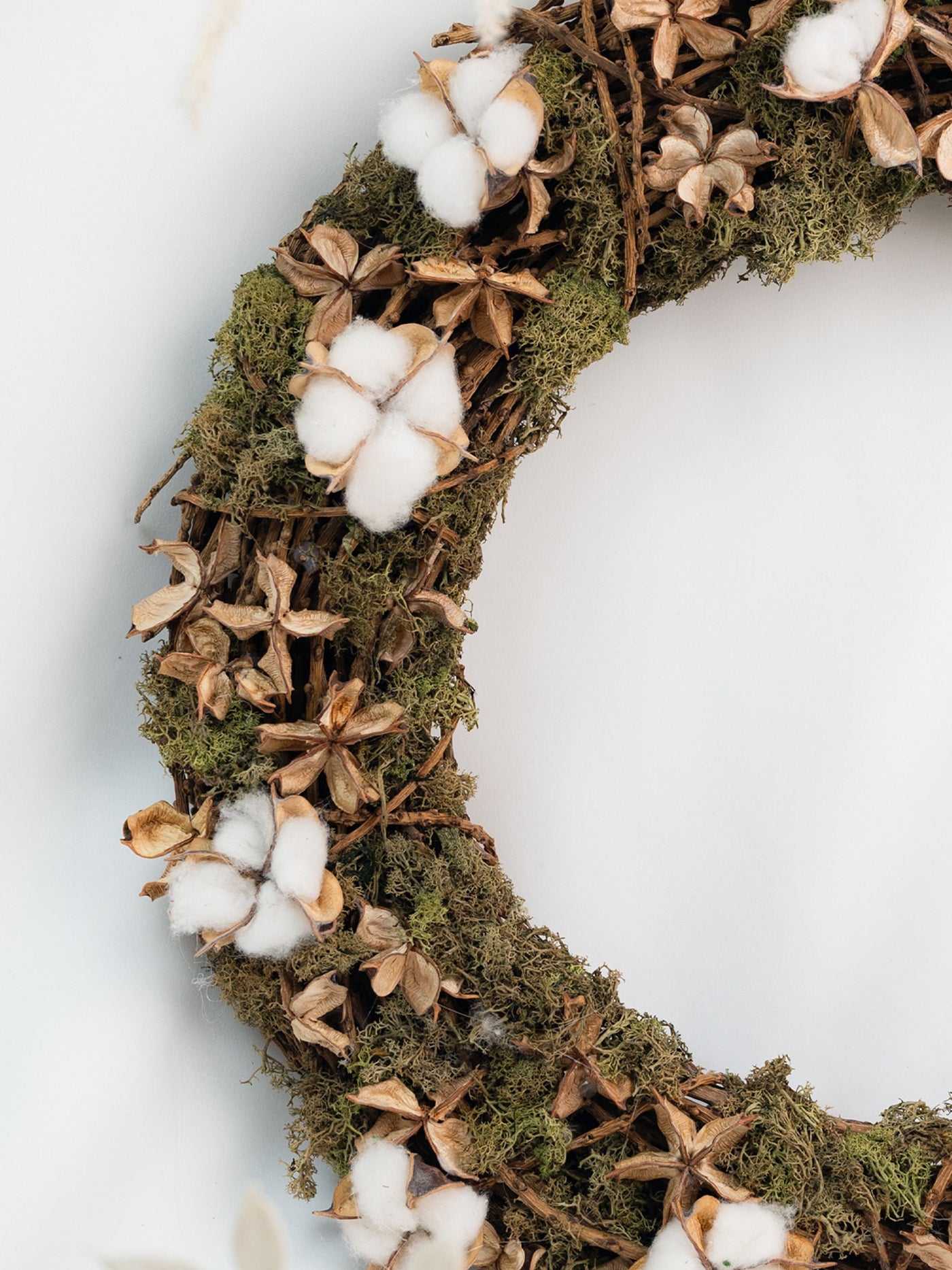 Christmas Wreath Made with Natural Flowers