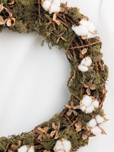 Christmas Wreath Made with Natural Flowers