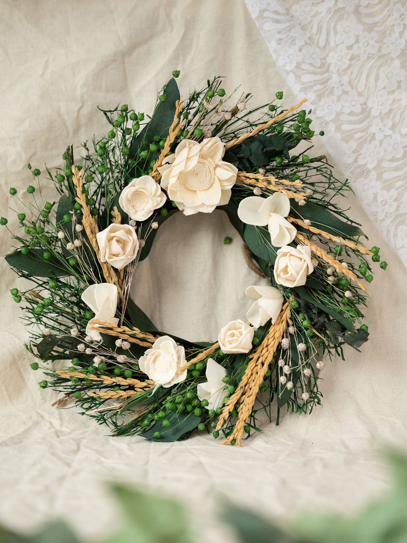 Christmas Wreath with Natural Flowers