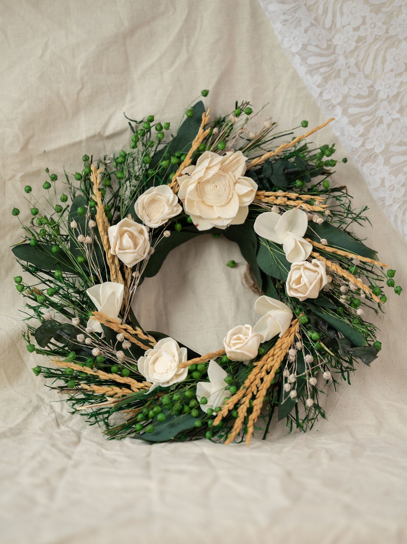 Christmas Wreath with Natural Flowers