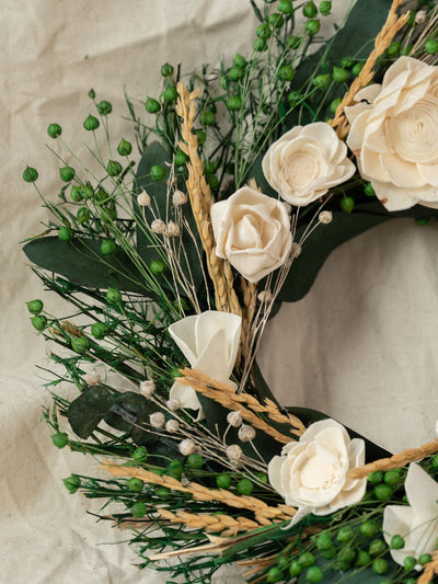 Christmas Wreath with Natural Flowers