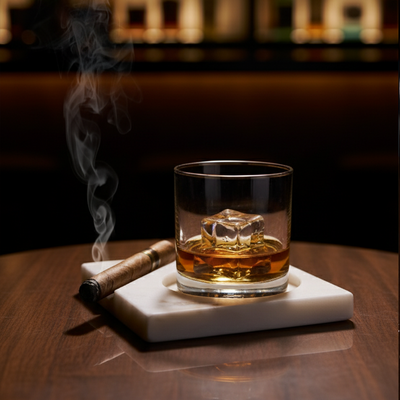 Alibi – Marble Cigar & Glass Holder