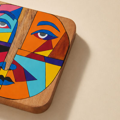CLEO - WOODEN PAINTED TRAY PLATTER