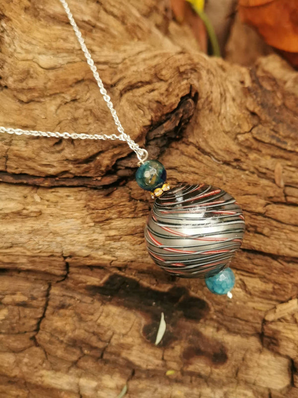 Classic Charm Necklace - Silver Black