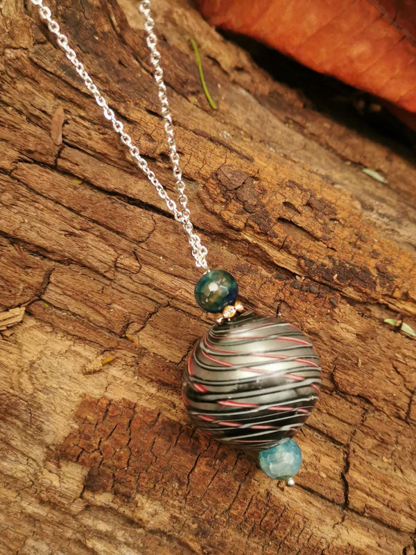 Classic Charm Necklace - Silver Black