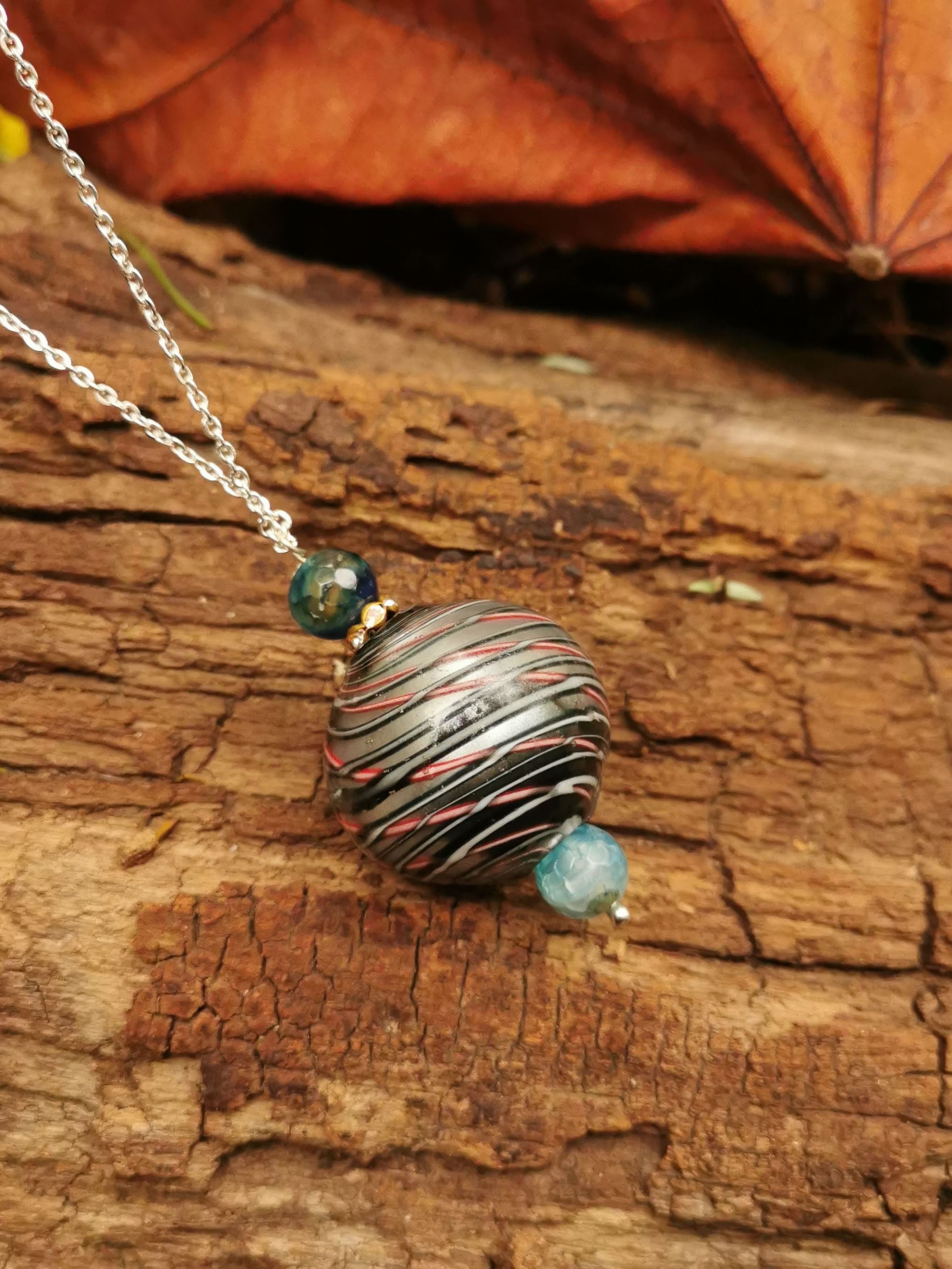 Classic Charm Necklace - Silver Black