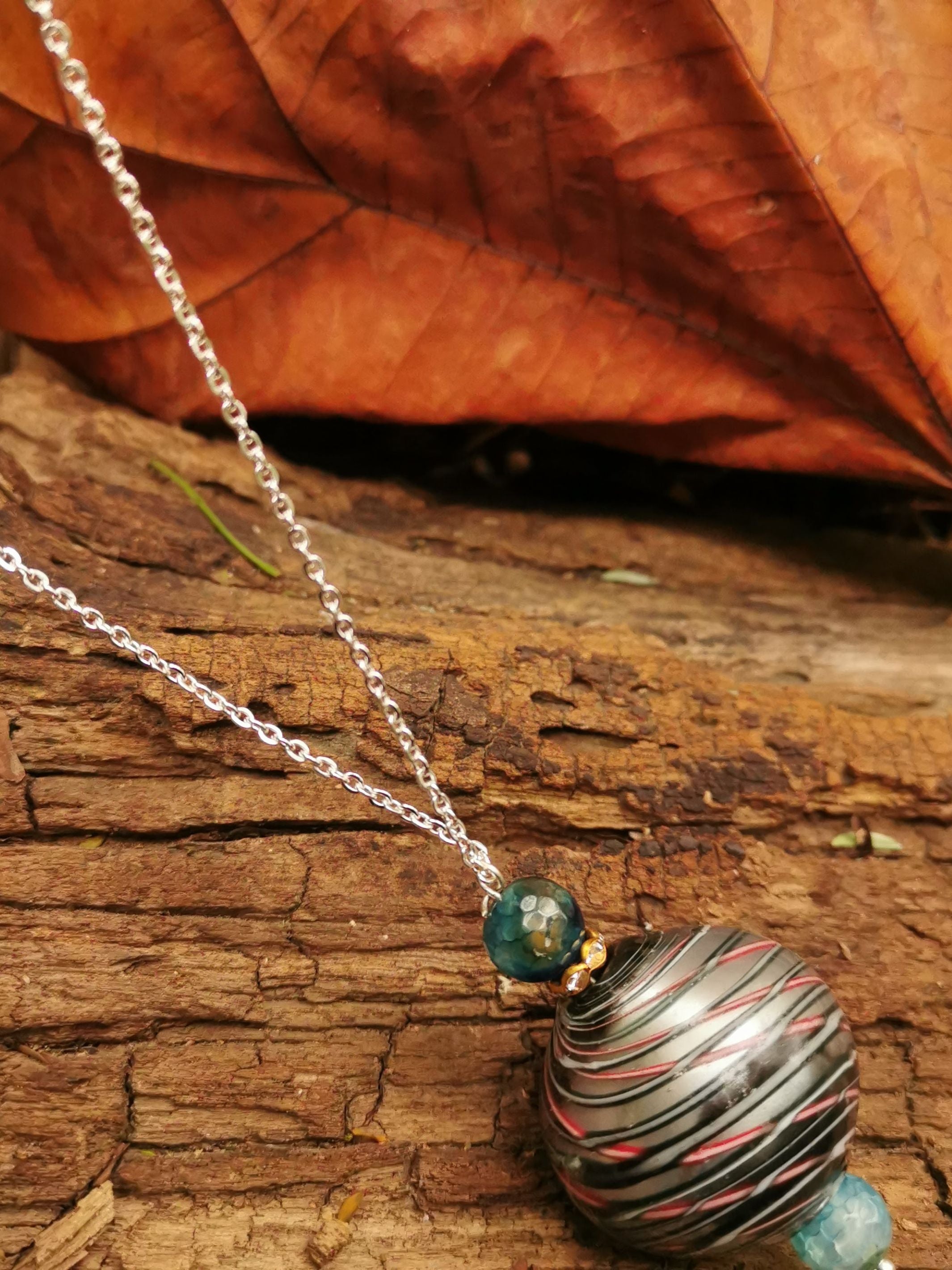 Classic Charm Necklace - Silver Black