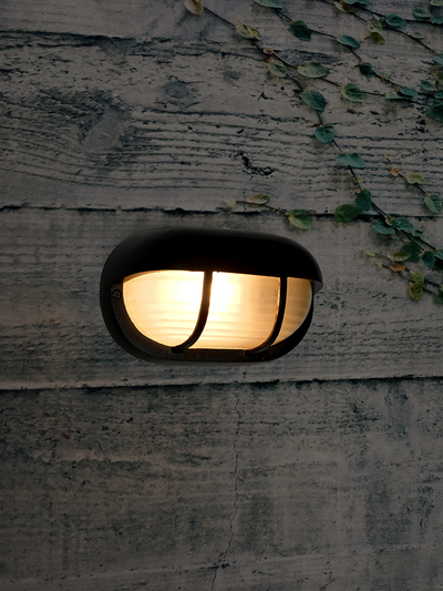 Classic Rounded Black Outdoor Bulkhead Light