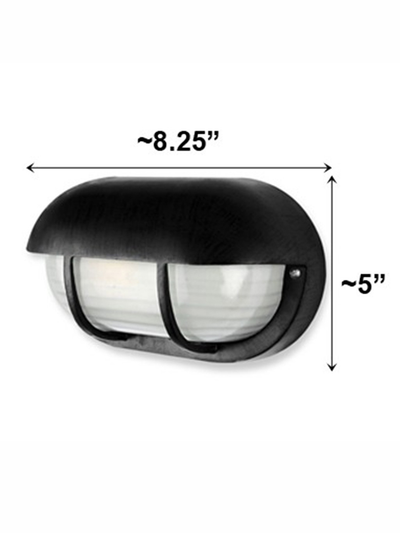 Classic Rounded Black Outdoor Bulkhead Light