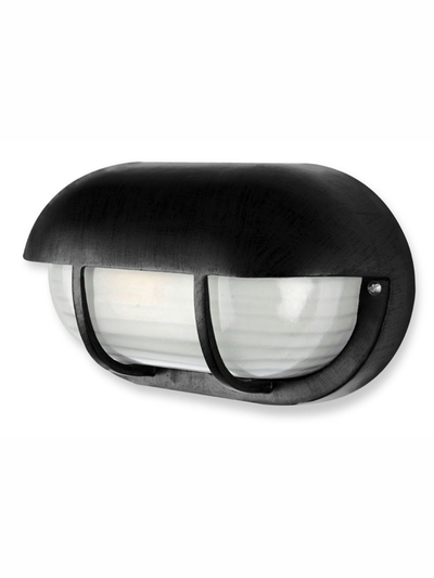 Classic Rounded Black Outdoor Bulkhead Light