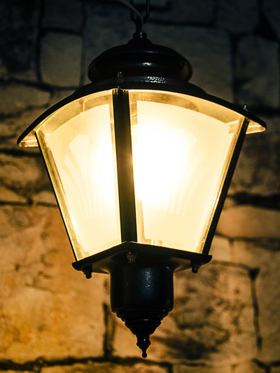 Classic Silver Grey Outdoor Lantern Light