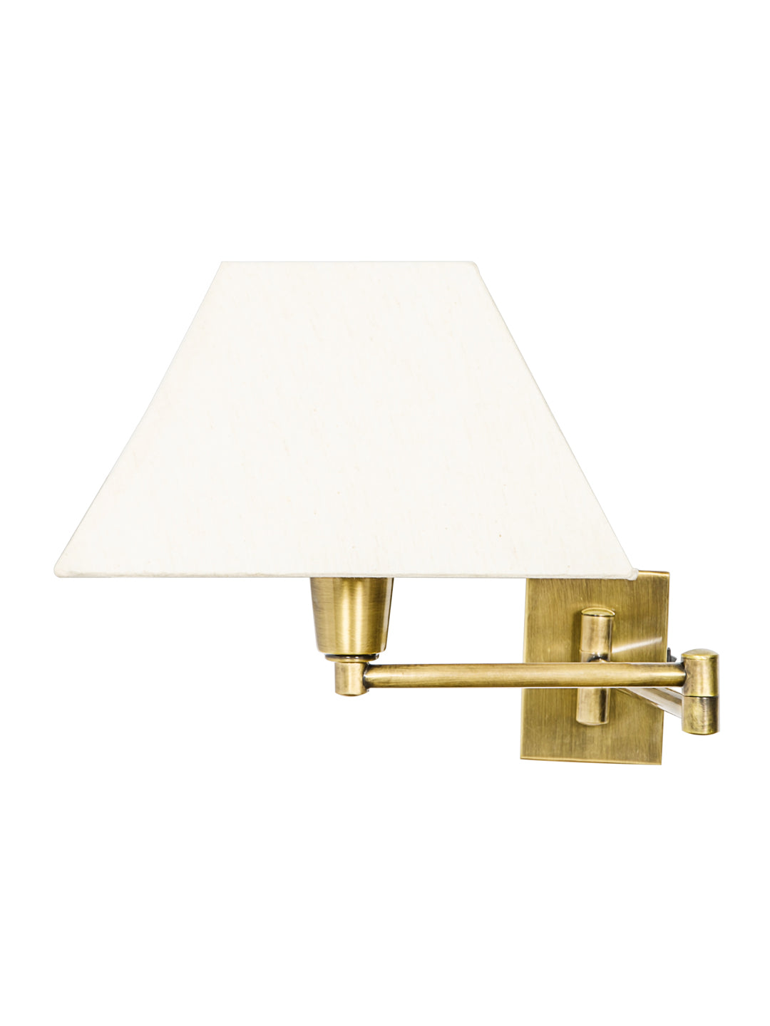 Classy Swivel 2 Arm Antique Brass Bedside Wall Light with Trapezoid Shade