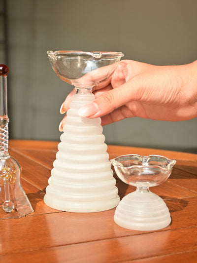 Clear frosted - Large Diya