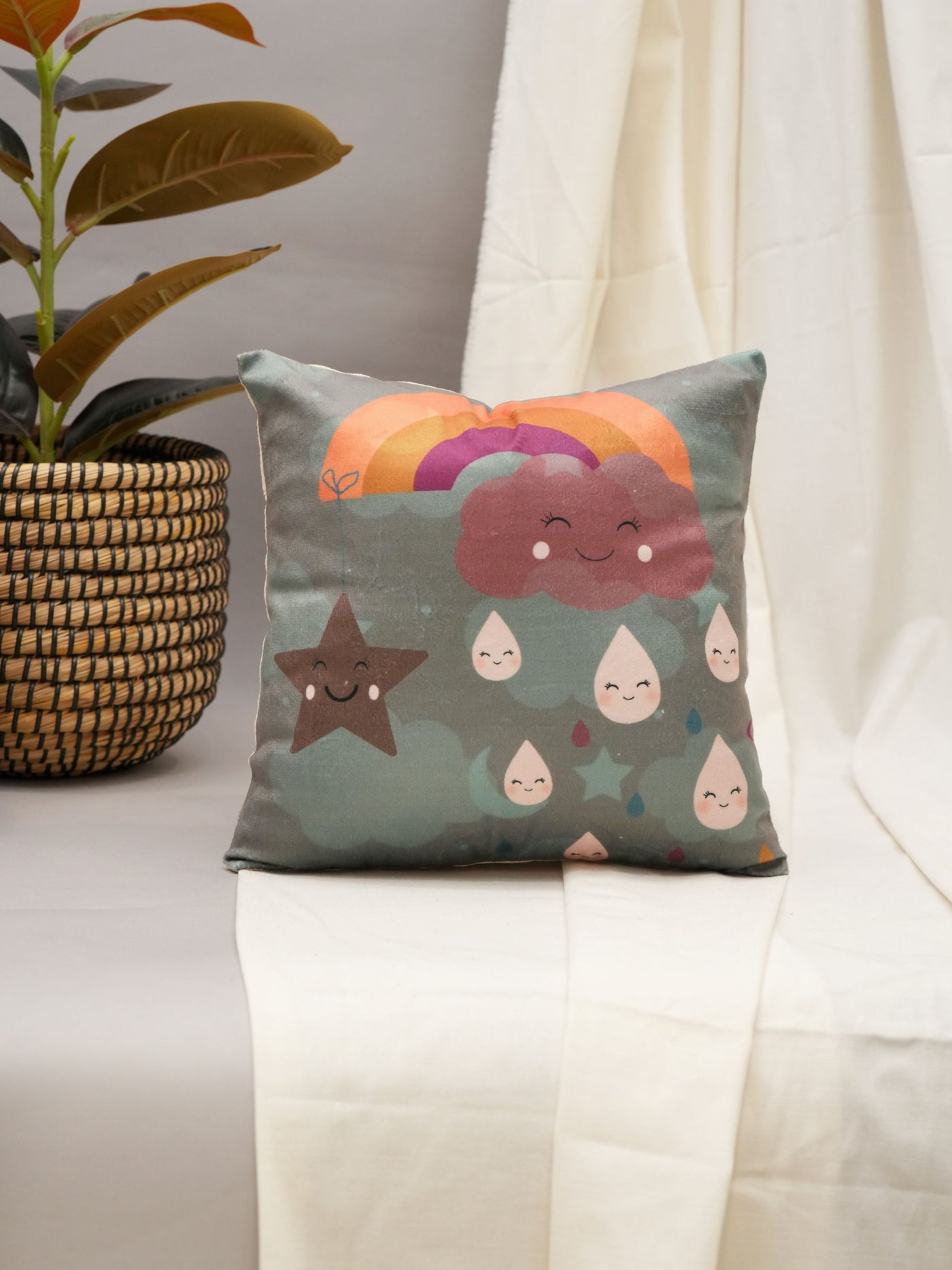 Cloudy Smile Cushion Cover