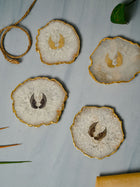 Coaster Set of 4 - Crystal Agate with Angel Wings Printed