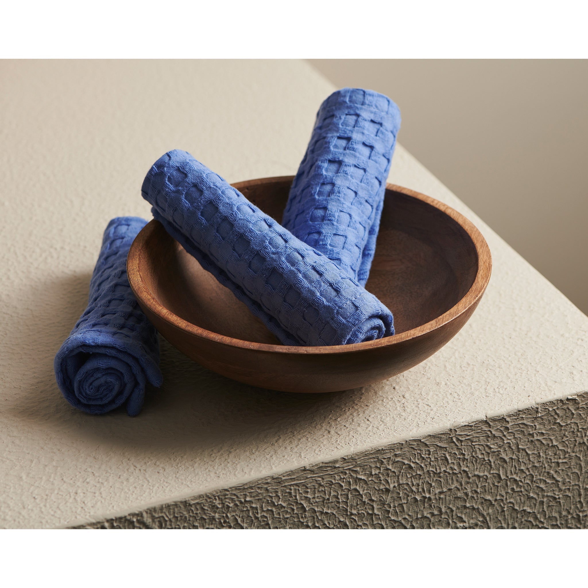 Cobalt | Cotton | Waffle | Face Towels - Set of 2