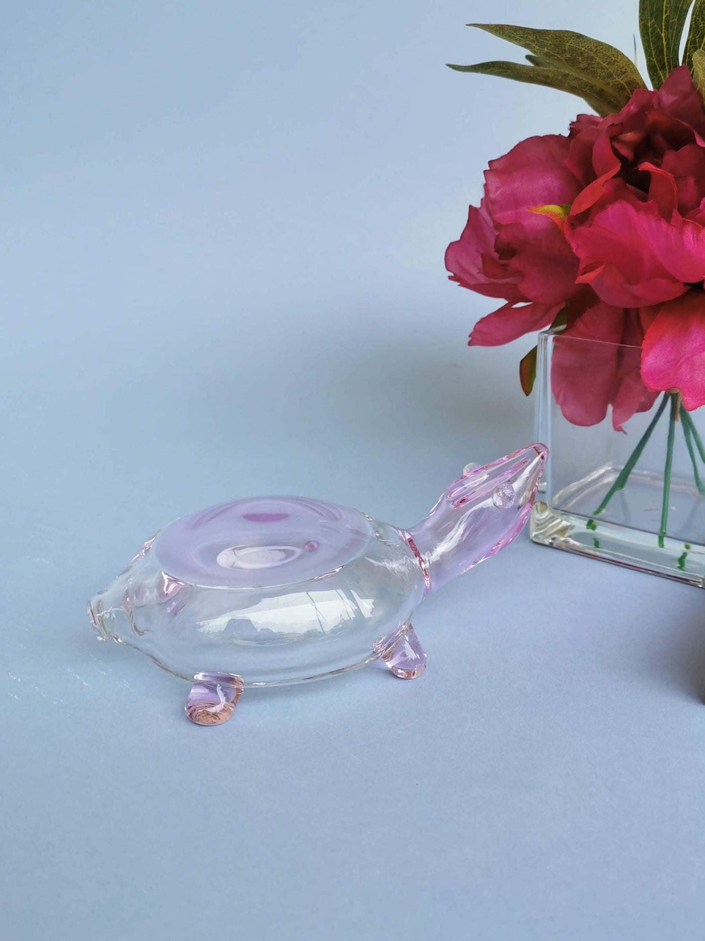 Collectible Glass Art Turtles- Pink