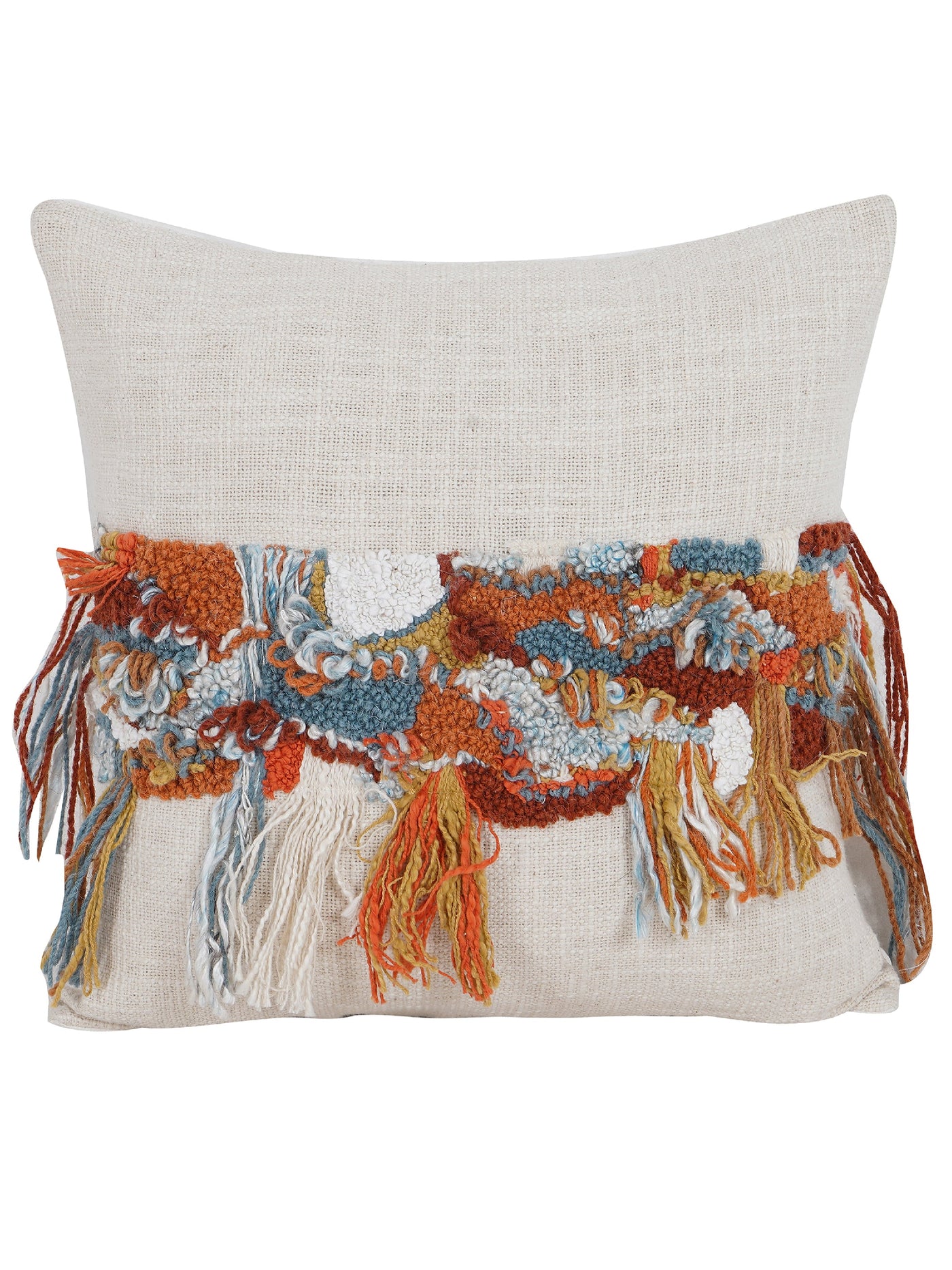 Colour Cascade Embroidered Cushion