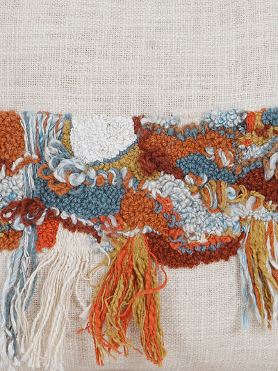 Colour Cascade Embroidered Cushion