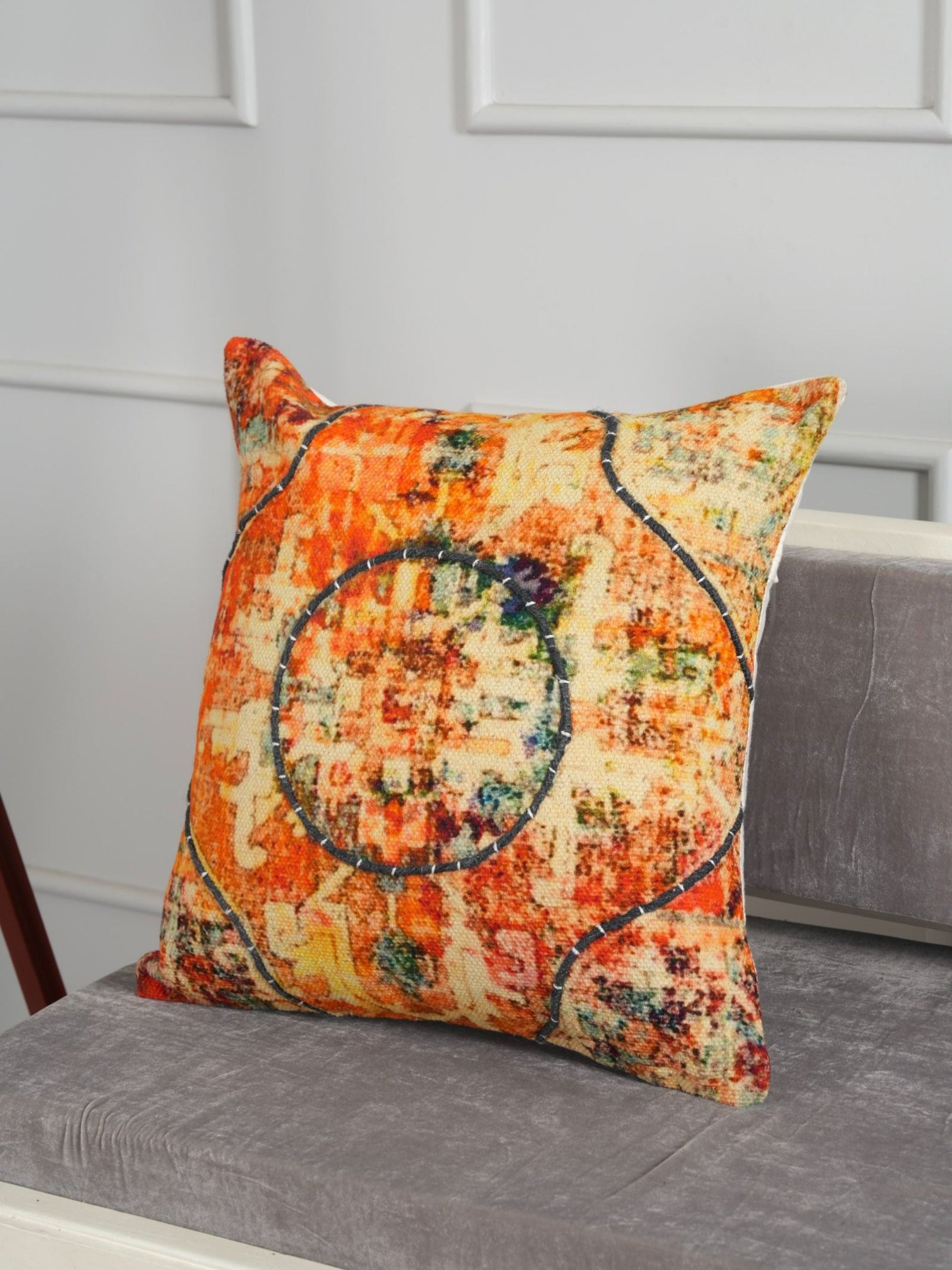 Embroidered Cushion Cover - Colourscape