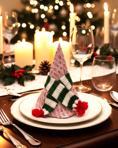 Christmas Stripes Napkin Ring - Set of 4