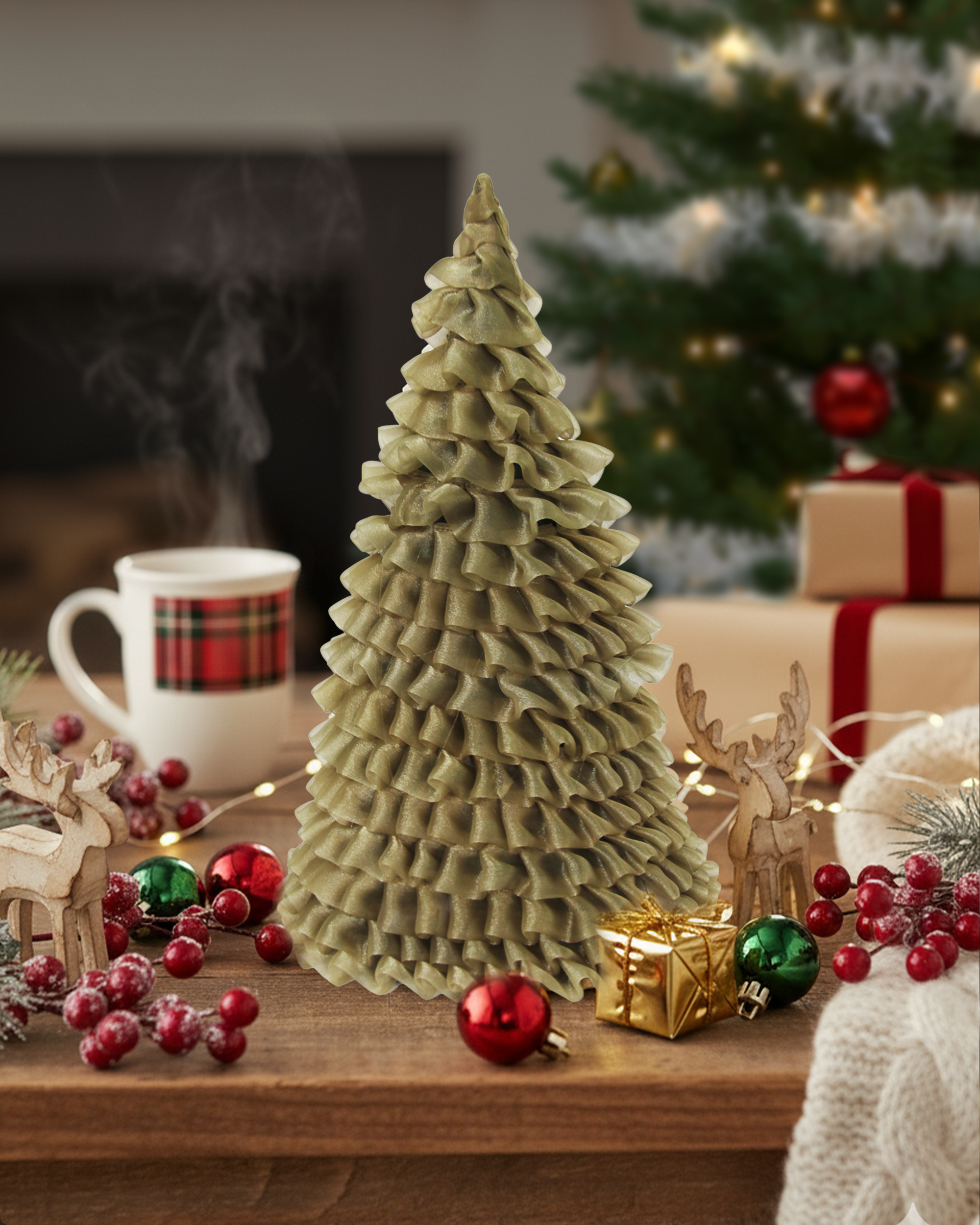 Fabric Christmas Tree/ Christmas Table Decor (Large)