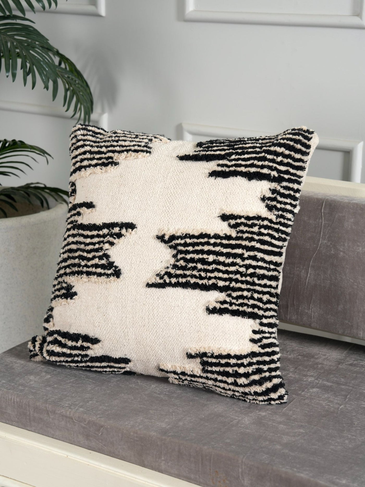 Cozy Cascade Kilim Tufted Cushion Cover