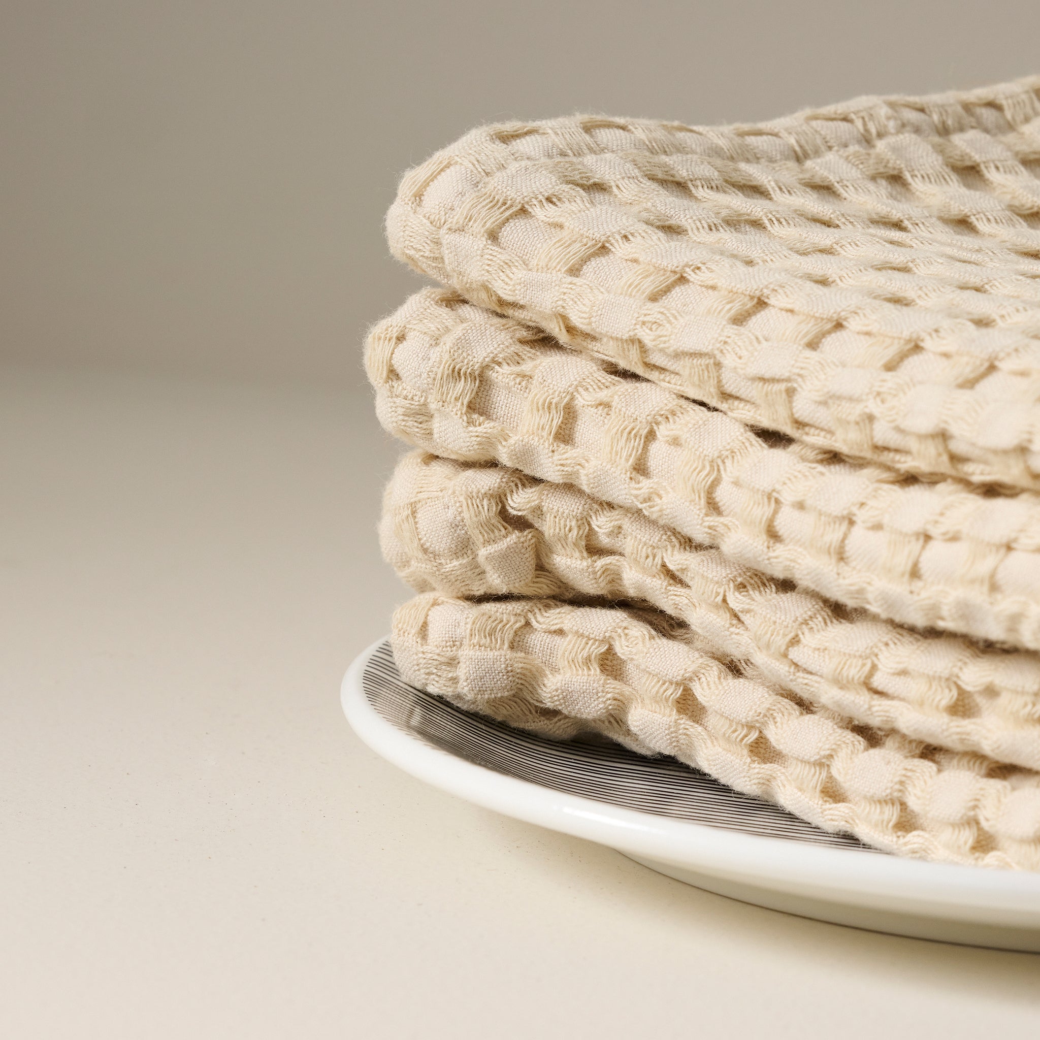 Creamy Malt | Cotton | Waffle | Face Towels - Set of 2