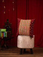 Crimson Stripes Cushion Cover