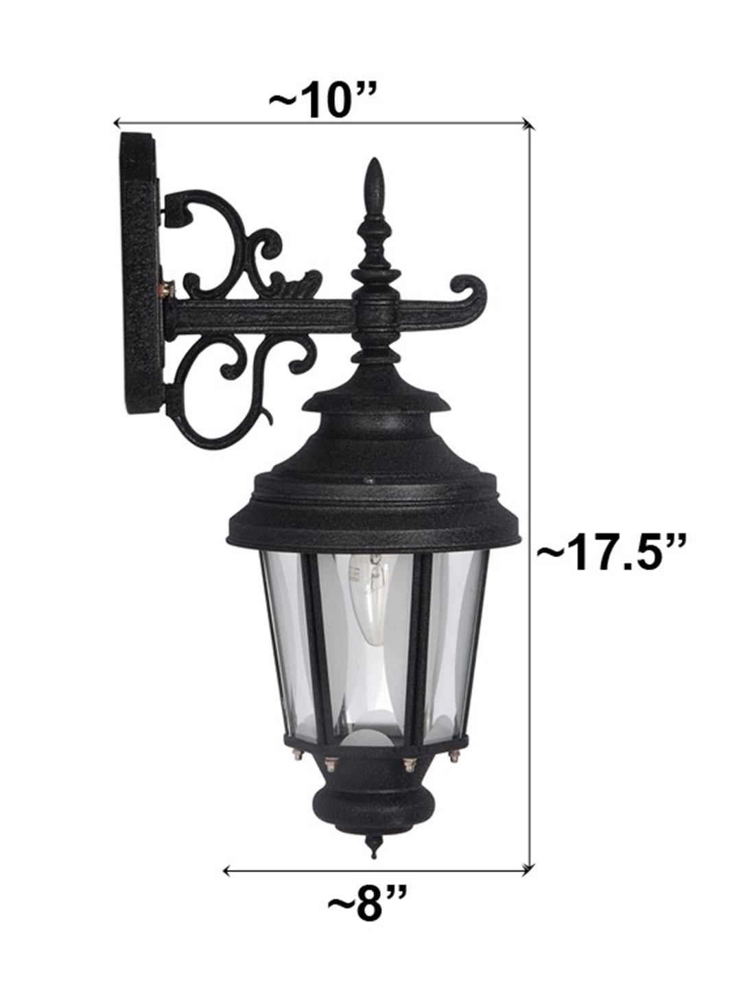 Crinkle Black Outdoor Wall Sconce