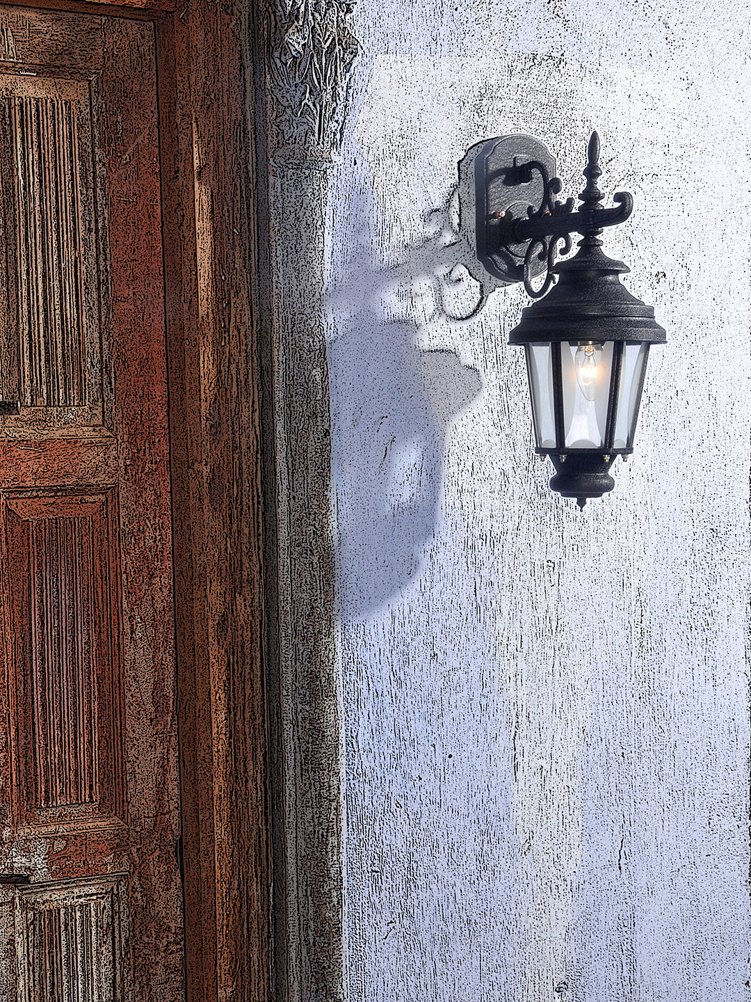 Crinkle Black Outdoor Wall Sconce