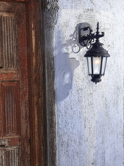 Crinkle Black Outdoor Wall Sconce