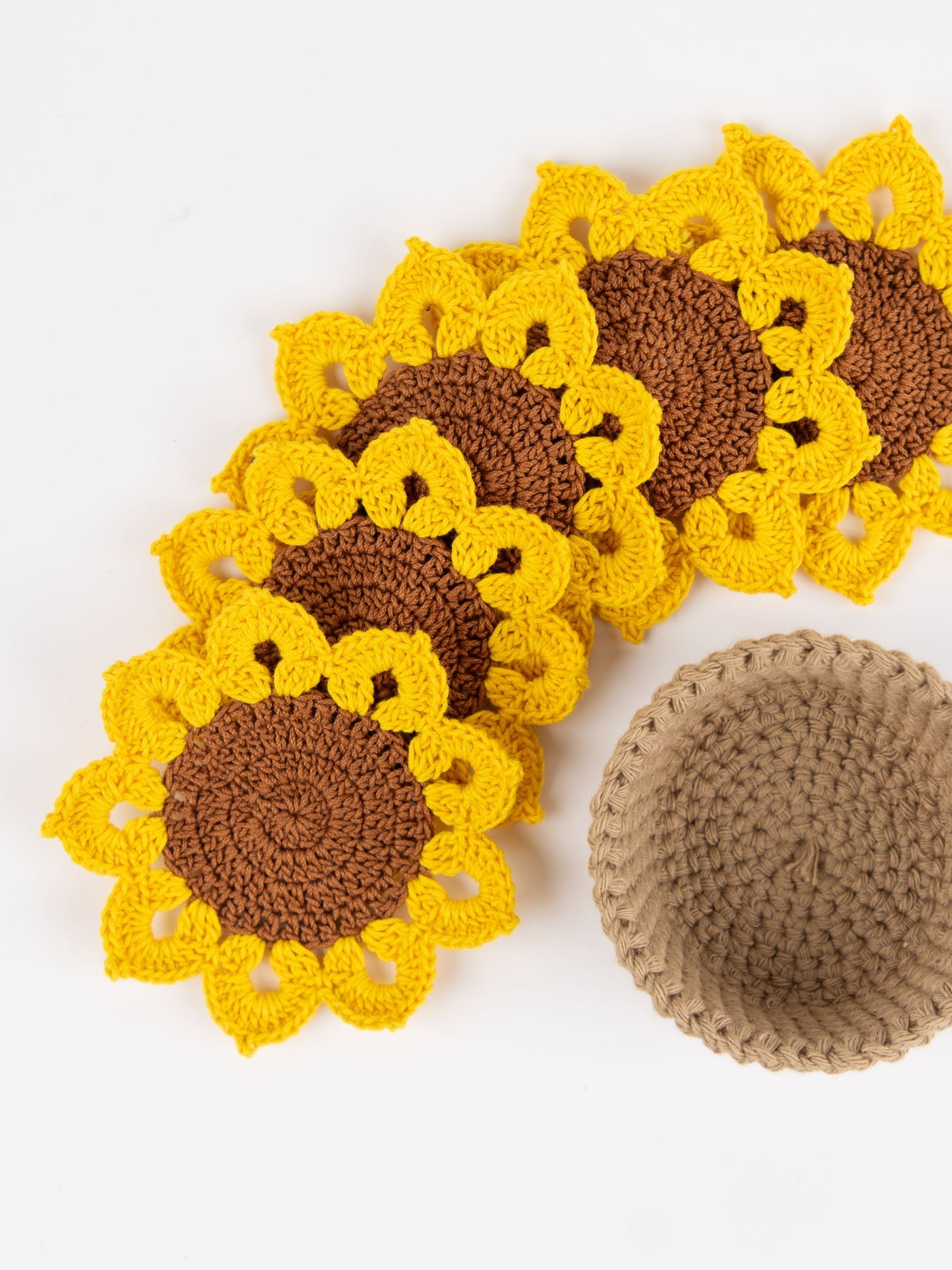 Crochet Sunflower Coasters