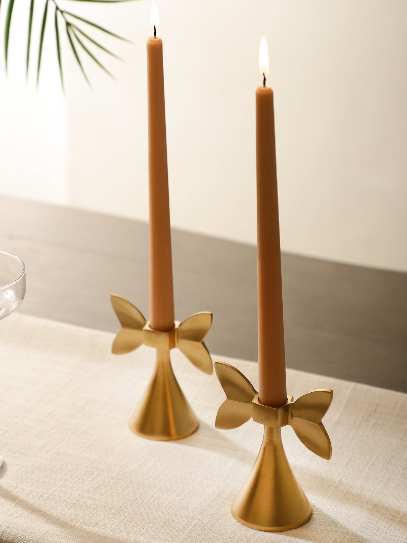 Golden Bow Candle Holder