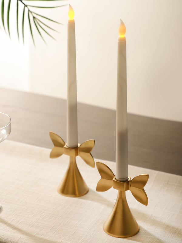 Golden Bow Candle Holder