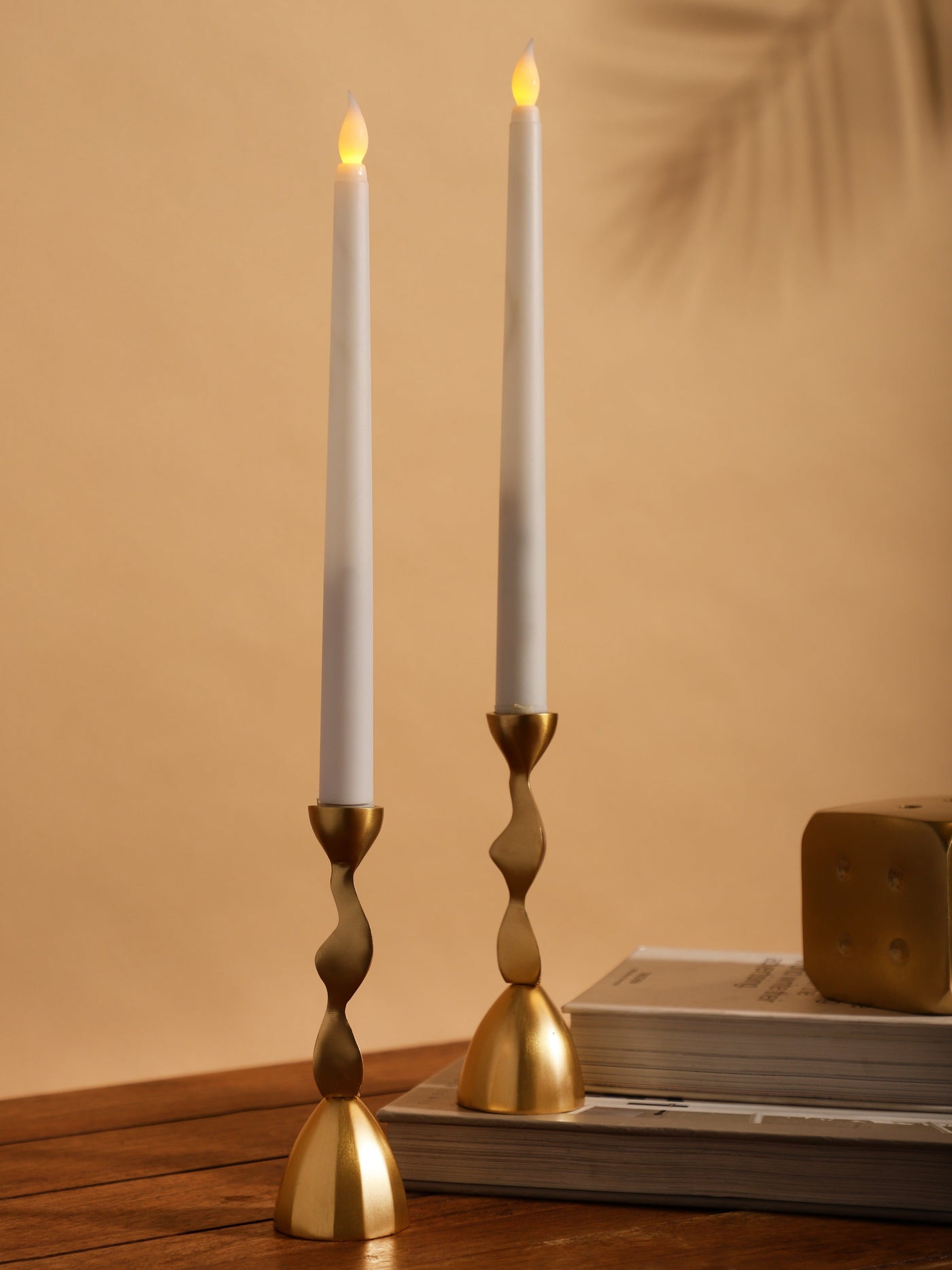 Golden Swirl Candle Holder