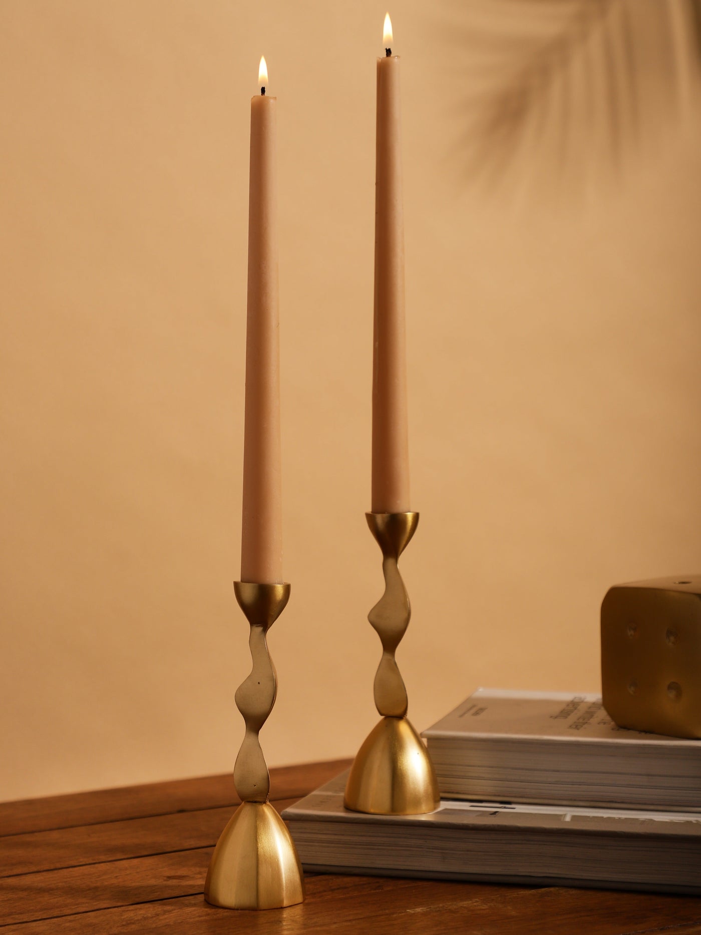 Golden Swirl Candle Holder