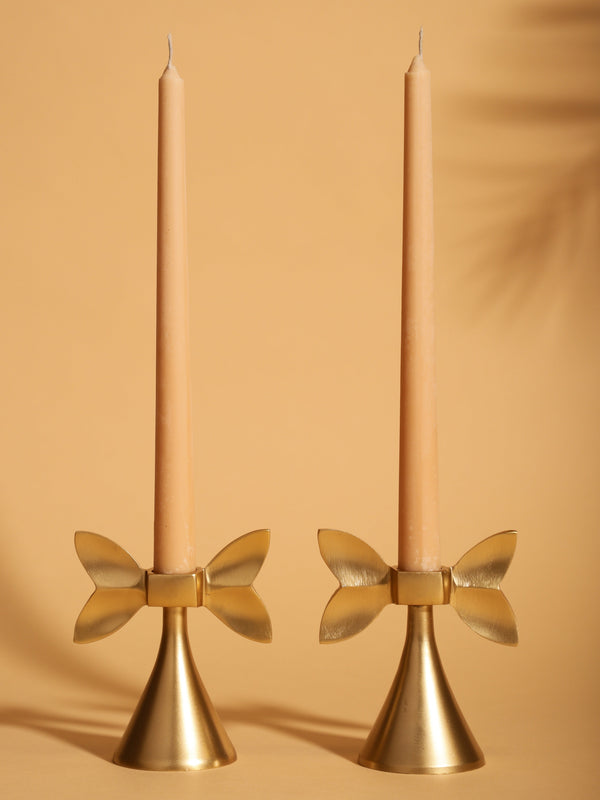 Golden Bow Candle Holder