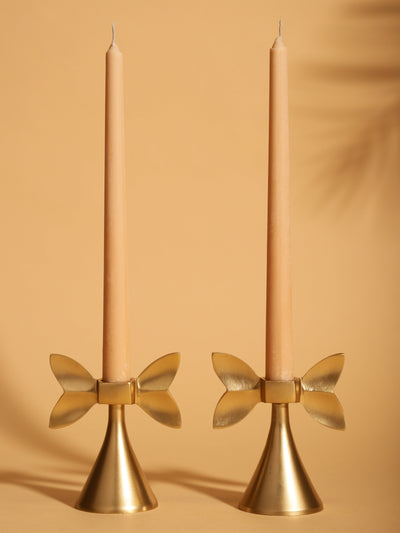 Golden Bow Candle Holder