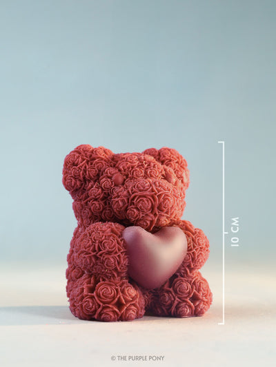 Floral Teddy Heart Soy Candle