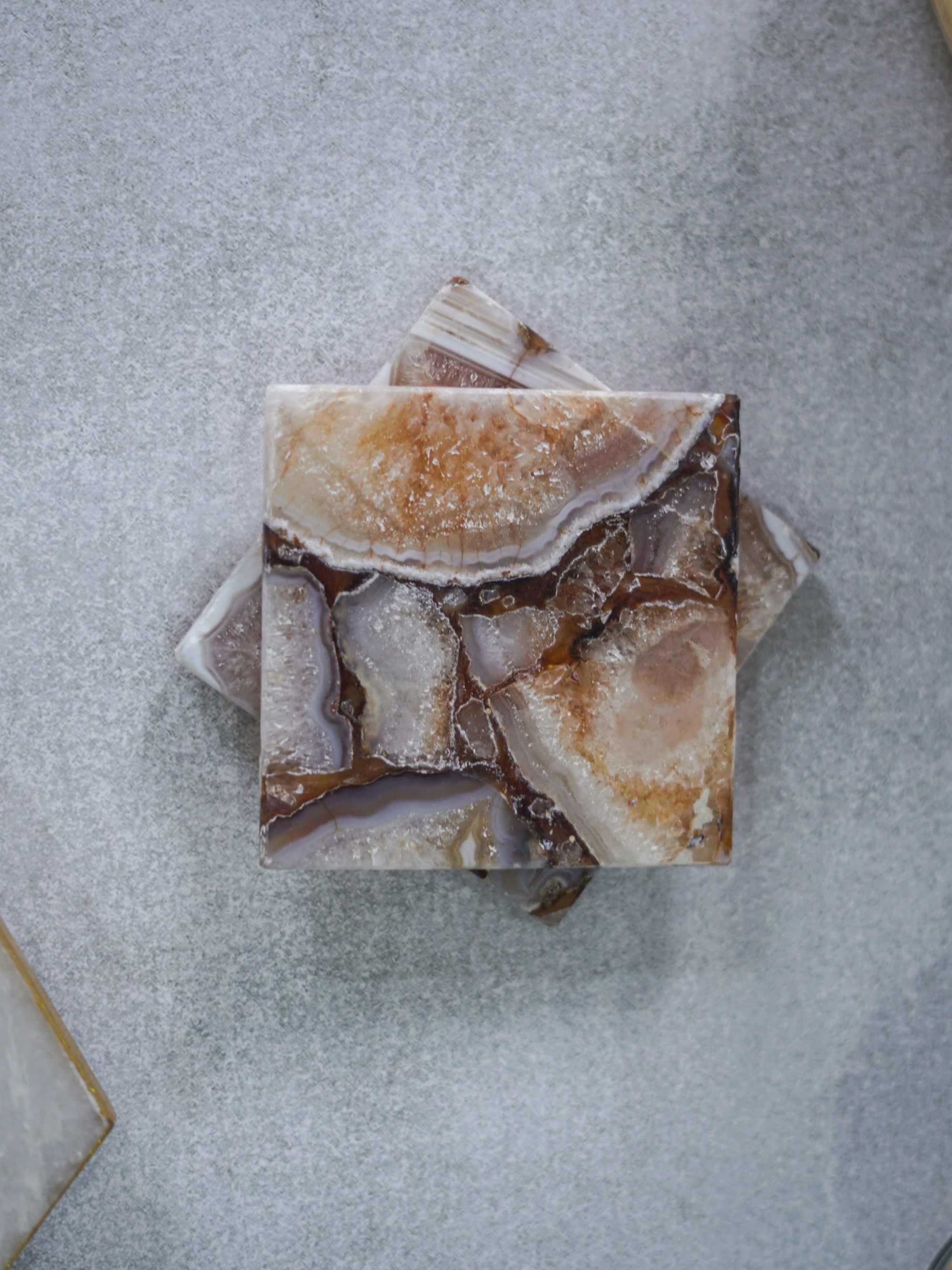 Crystal Agate Stone Coaster Set of 2