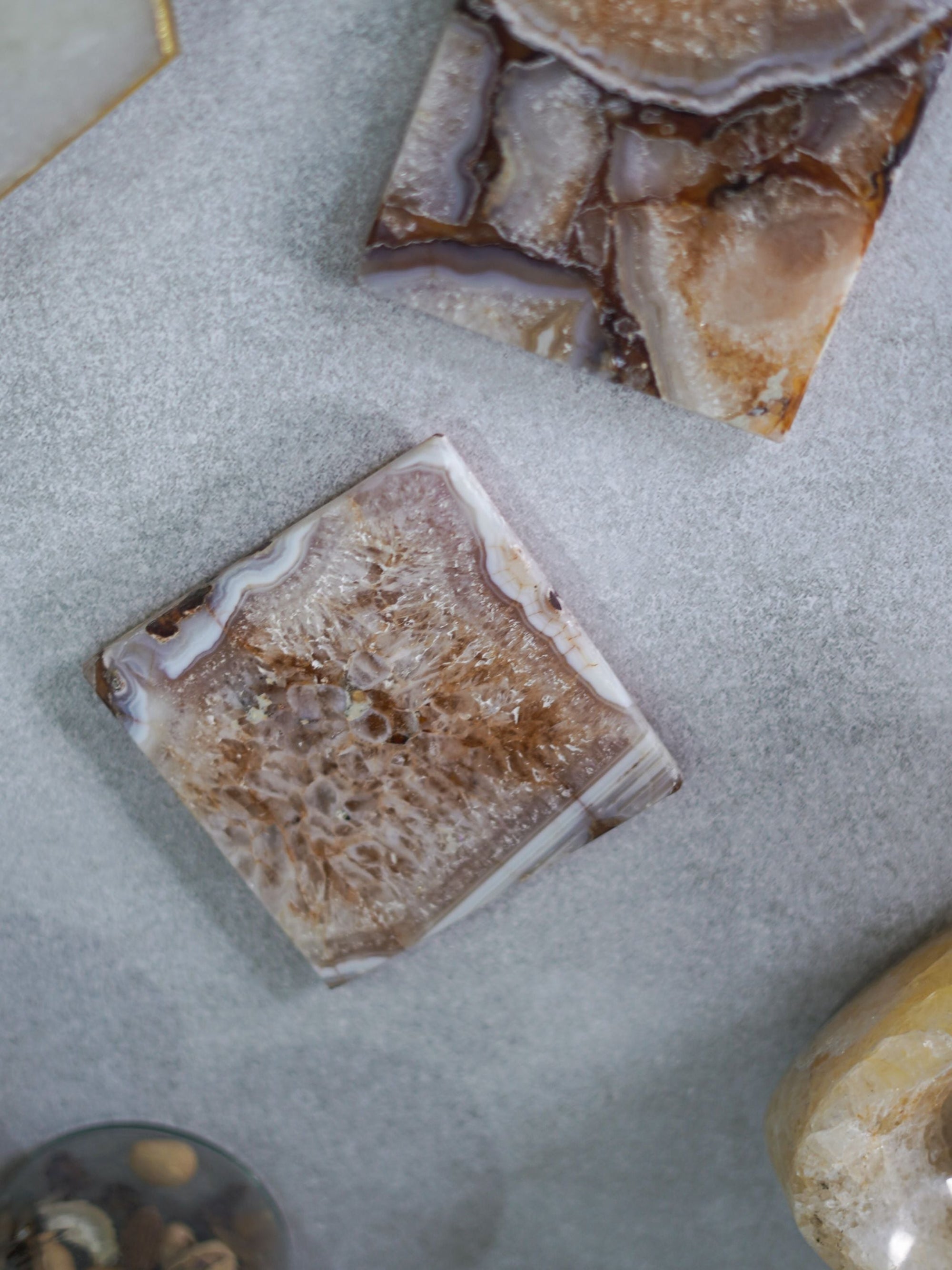 Crystal Agate Stone Coaster Set of 2