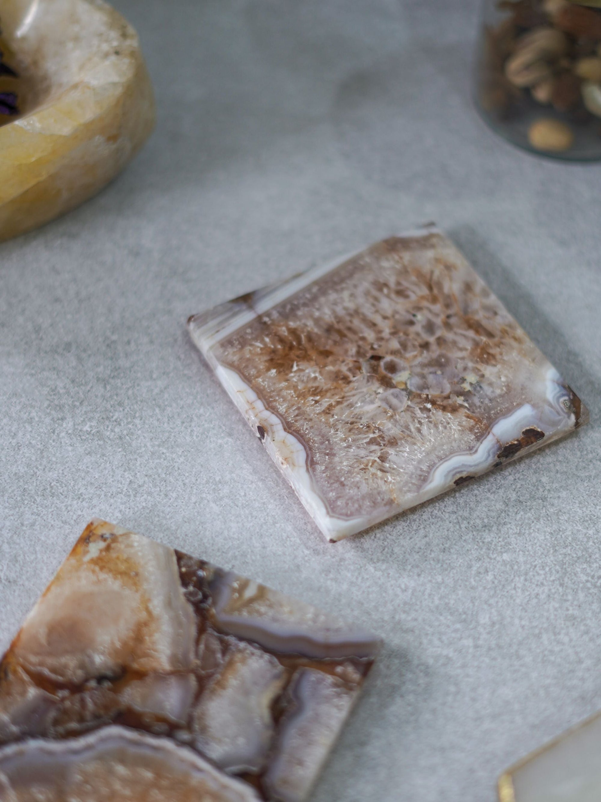Crystal Agate Stone Coaster Set of 2