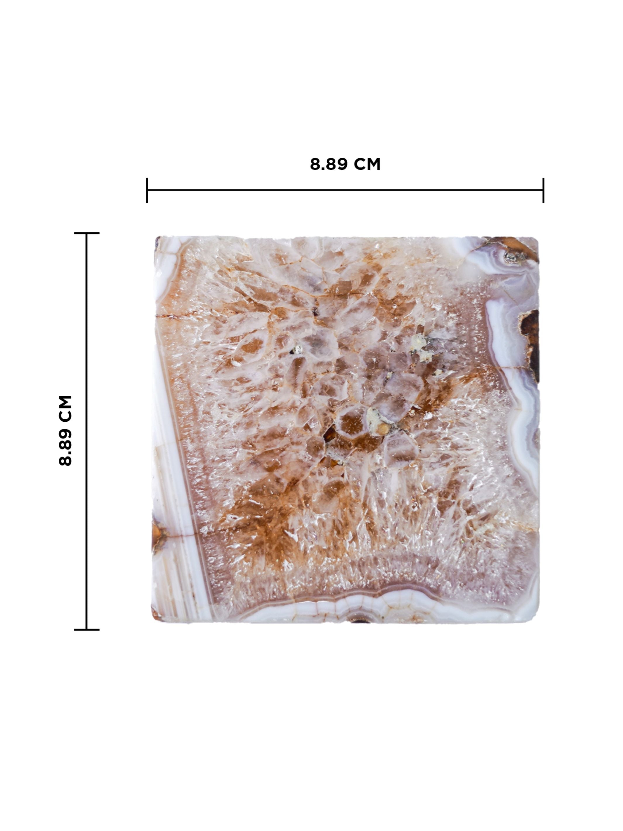 Crystal Agate Stone Coaster Set of 2