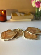 Crystal  Agate with Silver Plated Coasters Set